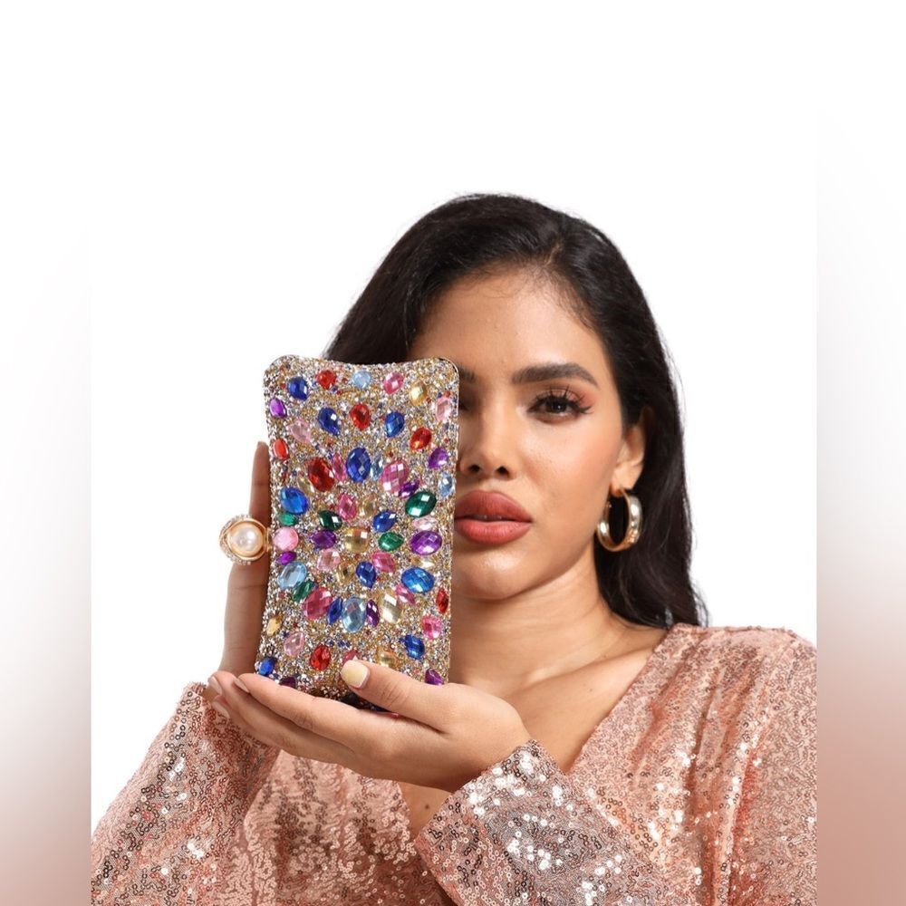 Brand New Clasp Crystal Clutch/Purse